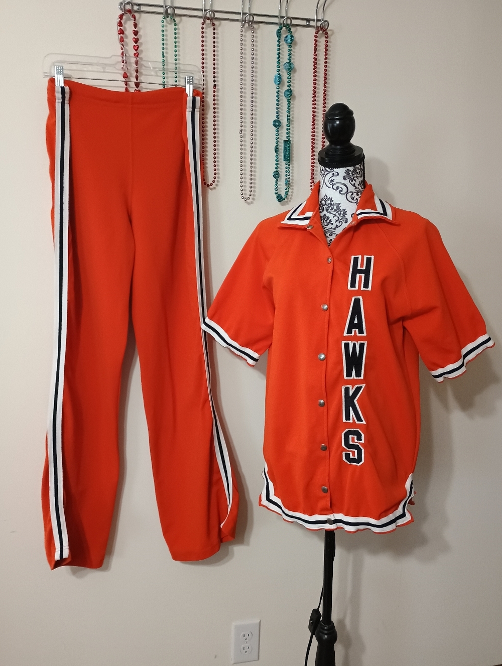 VINTAGE Russel Sport Track Suit Hawks Orange Large